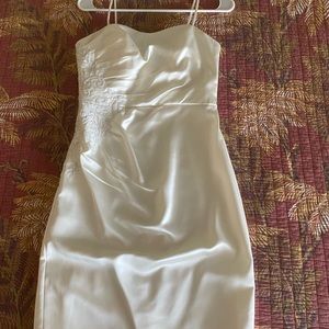 Stylish ivory satin dress.  Wore only One time